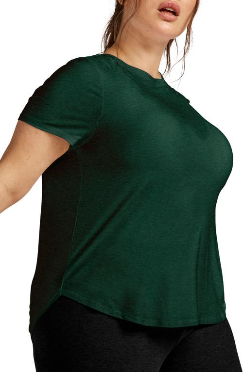 Shop Beyond Yoga On The Down Low Jersey T-shirt In Dark Spruce Green Heather