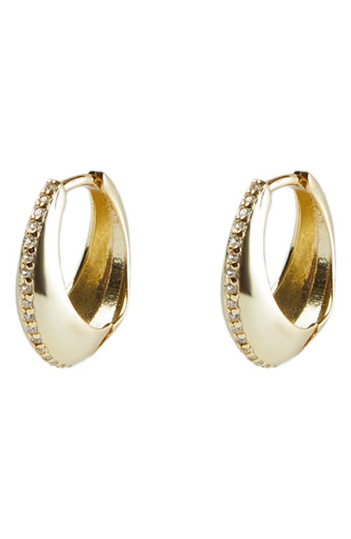 Cubic Zirconia Hoop Earrings in Gold