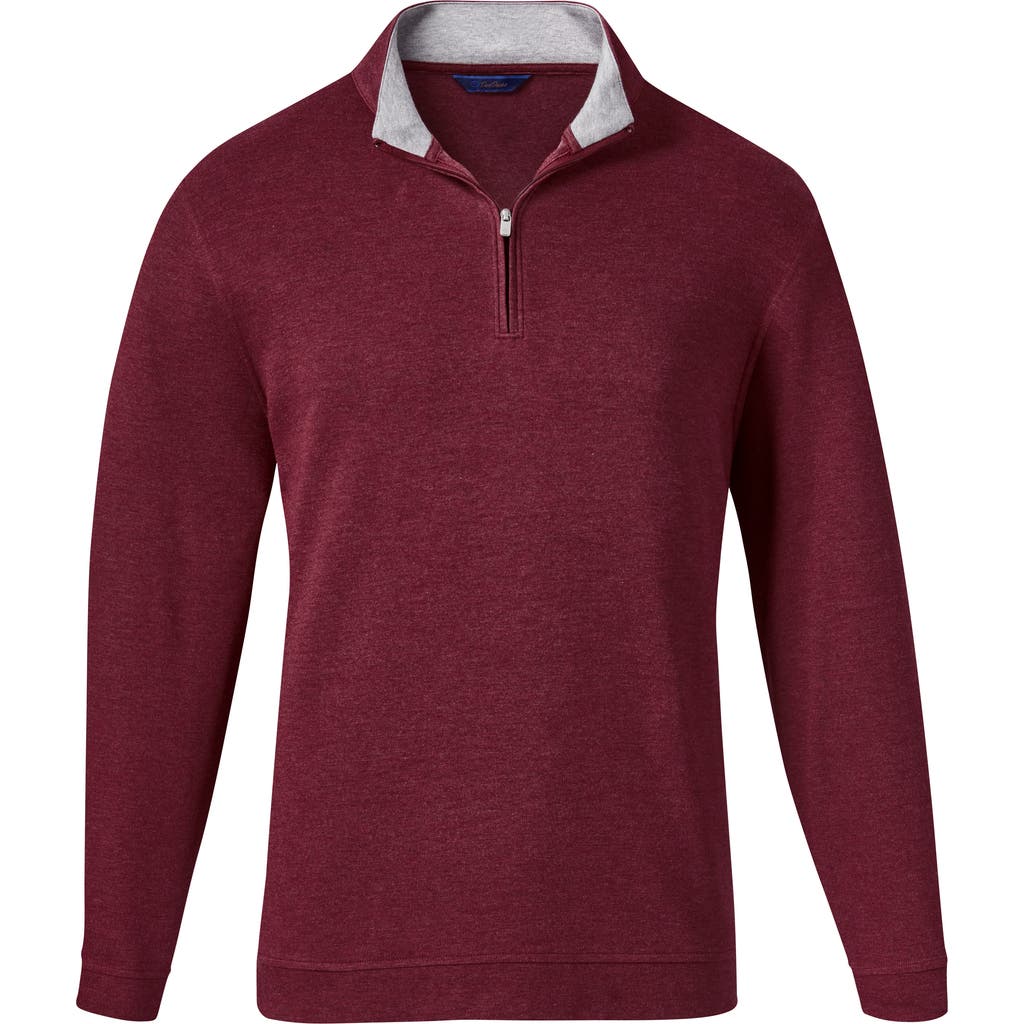 David Donahue Quarter Zip Pullover In Merlot