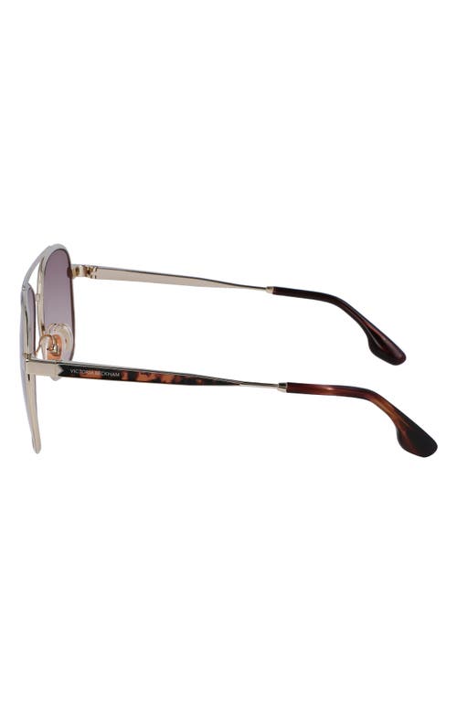 Shop Victoria Beckham 58mm Navigator Sunglasses In Silver/brown