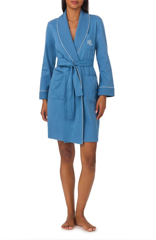 Shop Lauren Ralph Lauren Cotton Robe In Blue