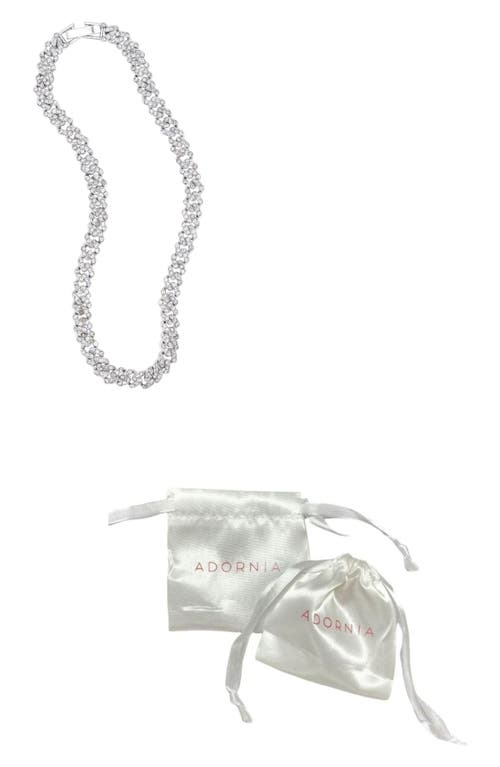 Adornia Crystal Pavé Curb Link Chain Anklet In Silver