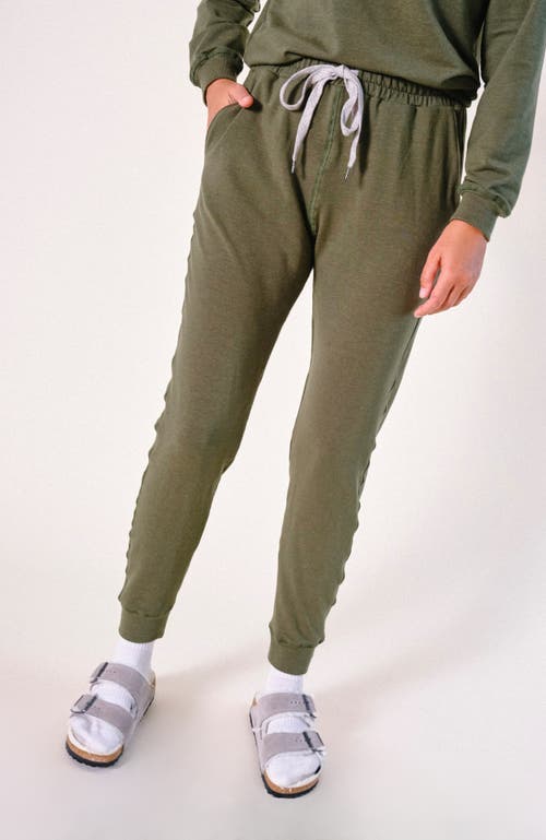 Shop Poplinen Plus Agnes Organic Cotton + Tencel Jogger Pant In Moss