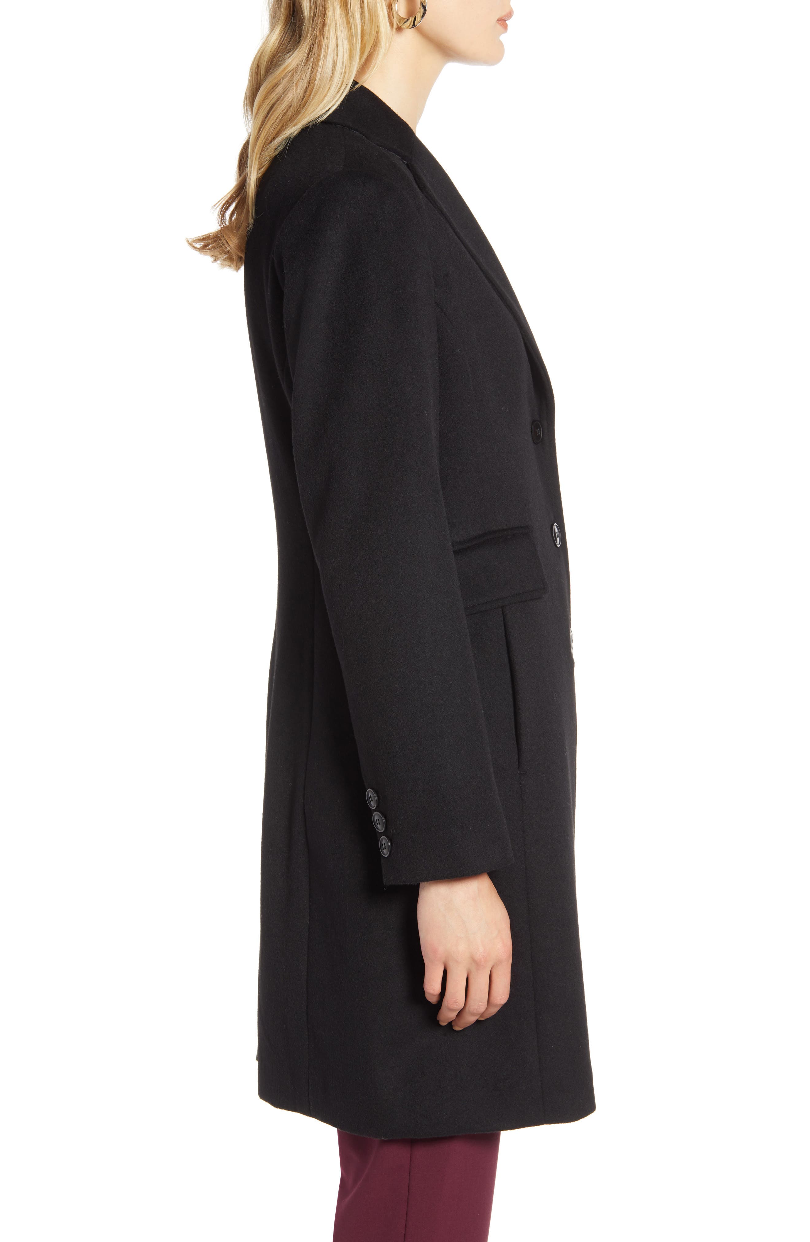 halogen double breasted boucle coat