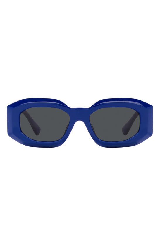 Versace 53mm Rectangular Sunglasses In Blue