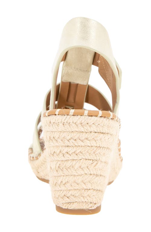 Gentle Souls By Kenneth Cole Capelin Fisherman Espadrille Sandal In Ice Metallic Leather