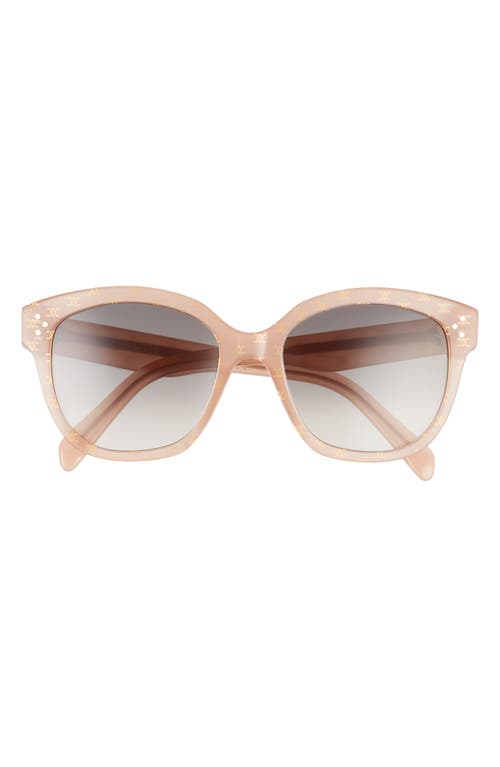 CELINE 55mm Gradient Round Sunglasses in Light Rose/Greenish Brown