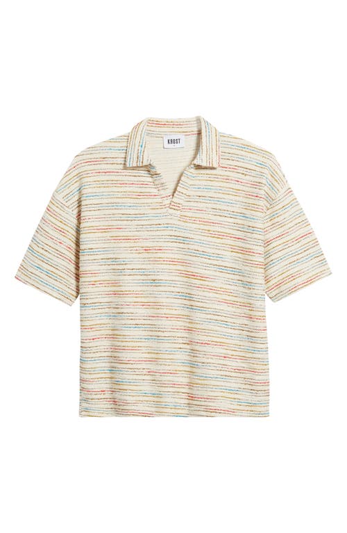 Shop Krost Sunset Stripe Johnny Collar Polo In Multi