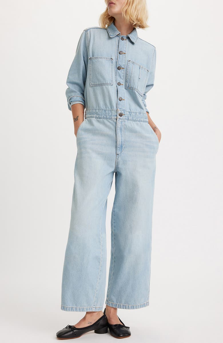 Levi's® Iconic Long Sleeve Denim Wide Leg Jumpsuit | Nordstrom