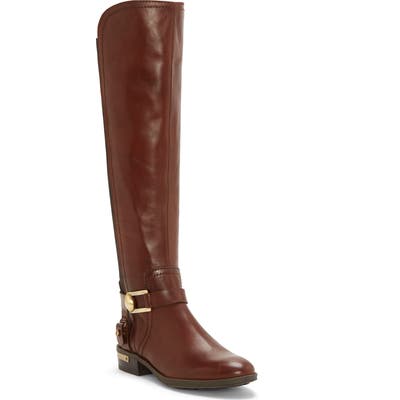 Vince Camuto Pearley Knee High Riding Boot Regular Calf- Brown