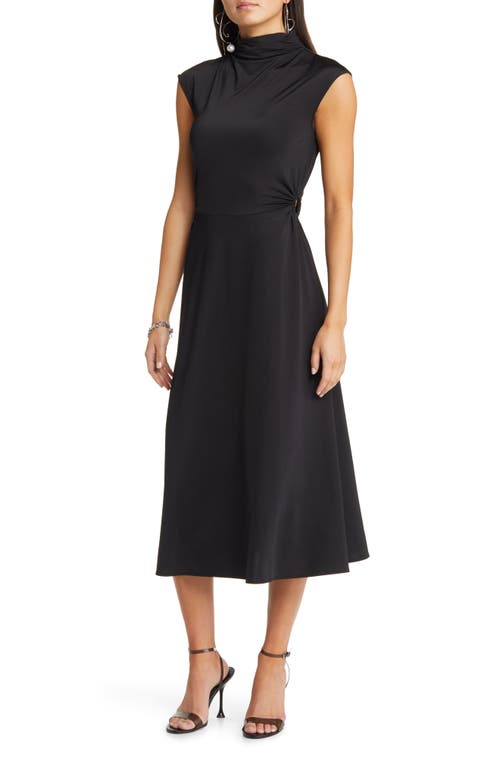 Open Edit Ring Detail A-Line Midi Dress at Nordstrom,