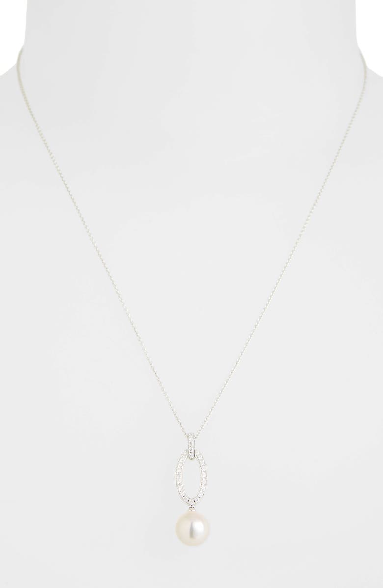 Mikimoto Diamond & Akoya Cultured Pearl Pendant Necklace | Nordstrom
