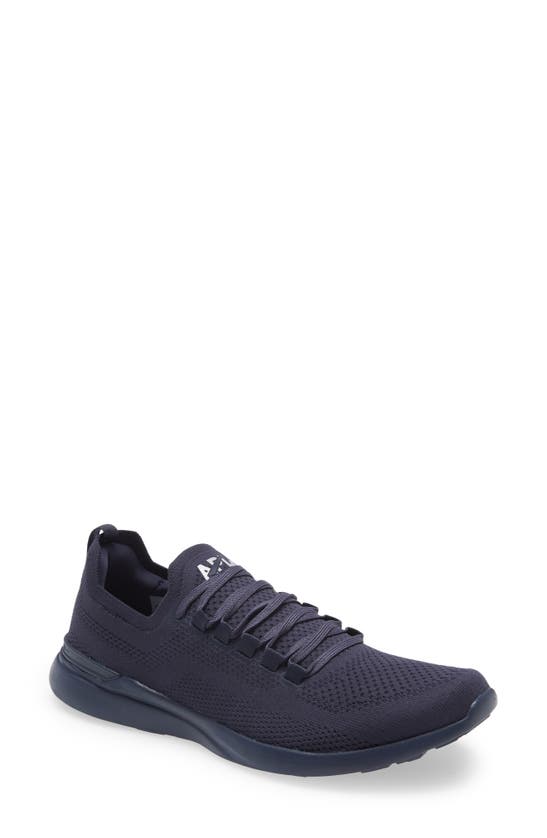 Apl Athletic Propulsion Labs Techloom Breeze Knit Running Shoe In Navy/ Silver