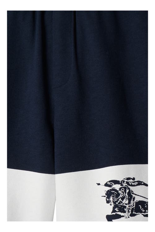 Shop Burberry Ekd Stripe Cotton Shorts In Storm