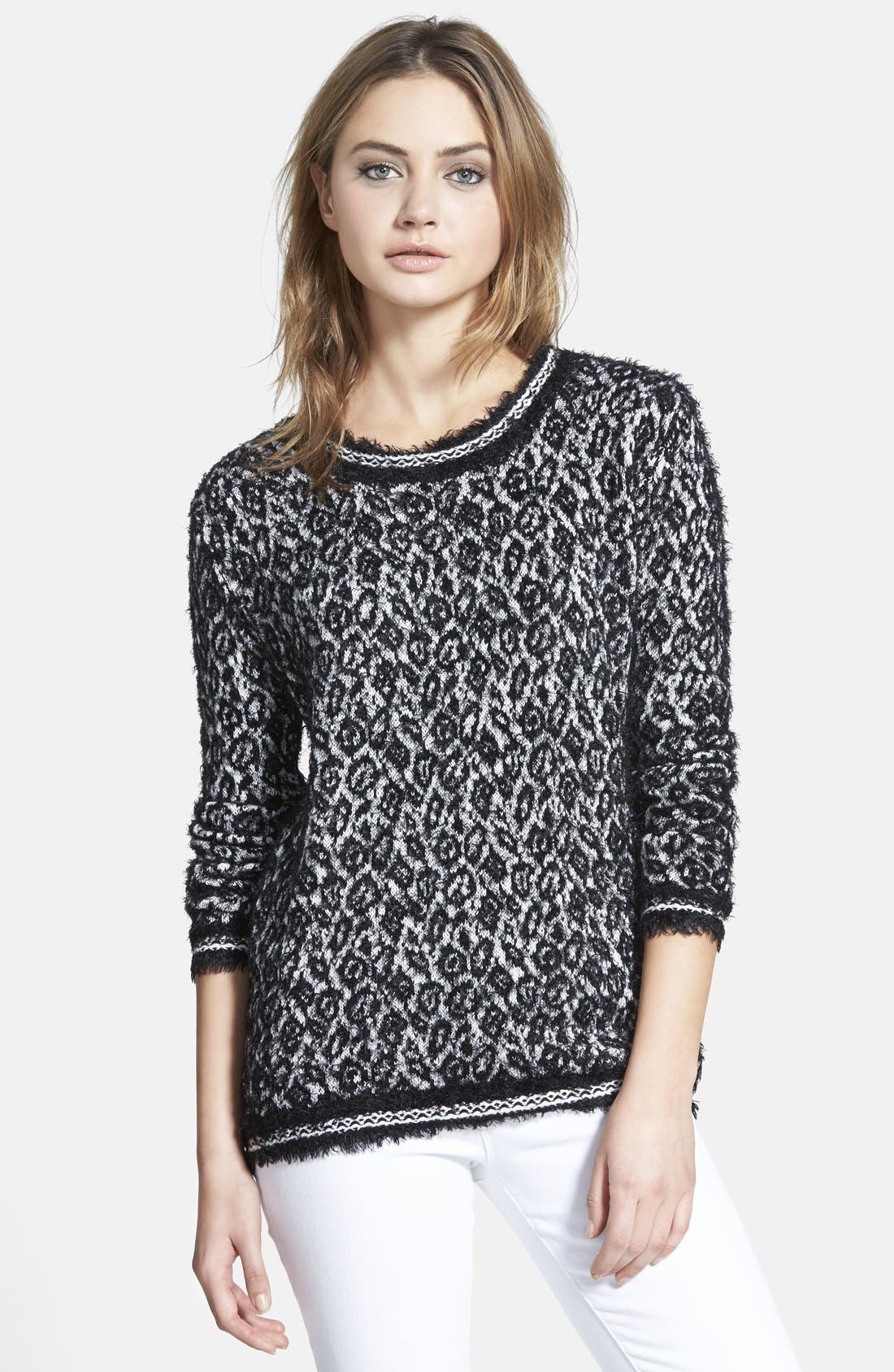 Velvet 'Feather' Jacquard Pullover Sweater Nordstrom