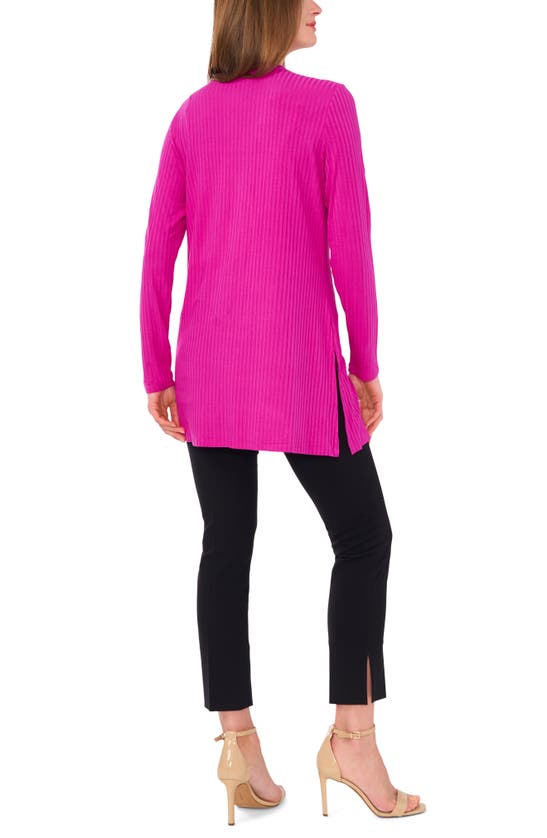 Shop Chaus Open Front Rib Cardigan In Hot Pink