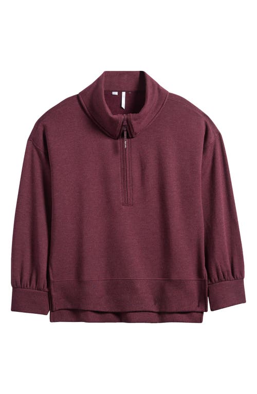 Travismathew Save The Day Half Zip Pullover In Heather Winetasting