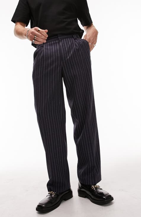 Stripe Wide Leg Suit Pants
