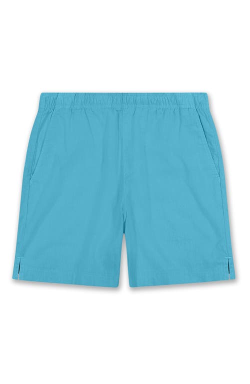 Goodlife Essential Slim Fit Linen & Cotton Shorts in Neon Blue