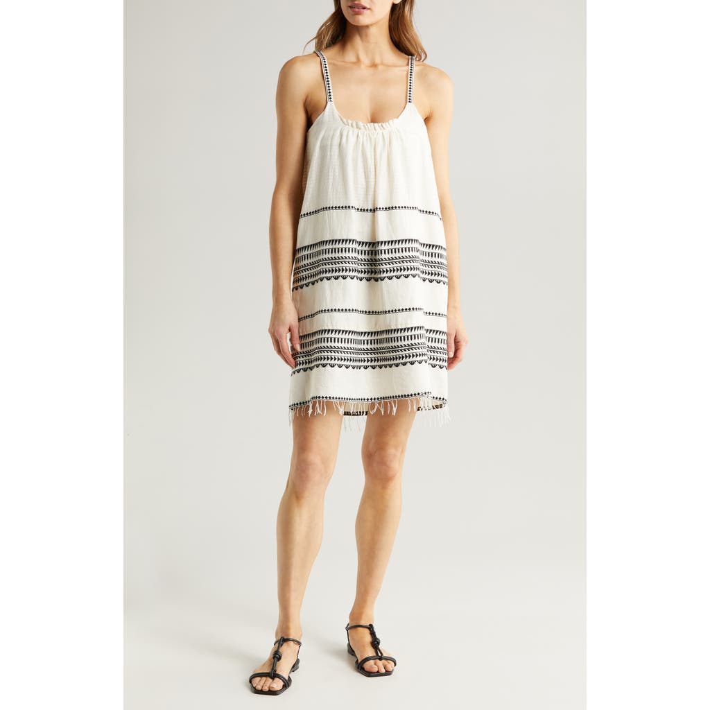 Lemlem Zina Cotton Cover-up Swing Dress In White