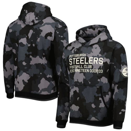 Men's The Wild Collective Black Pittsburgh Steelers Camo Pullover Hoodie