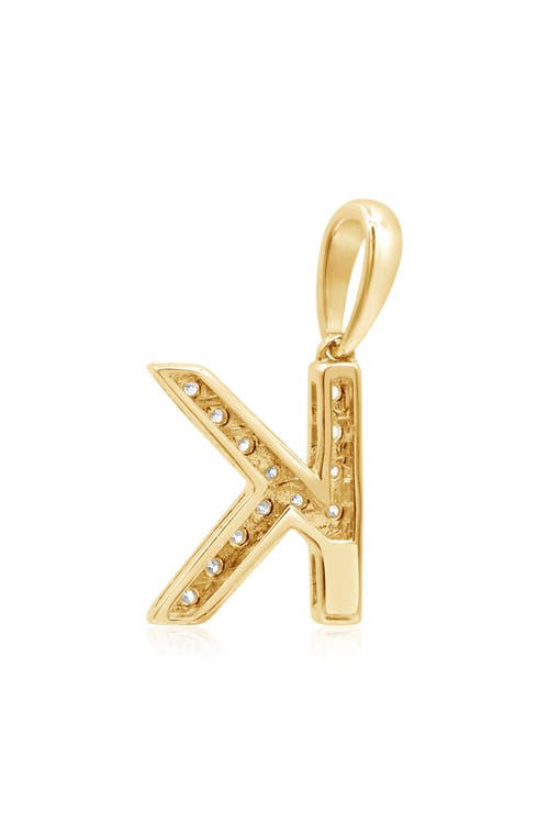 Oradina 14k Gold Luxe Letter Diamond Initial Pendant Charm In Yellow Gold - K