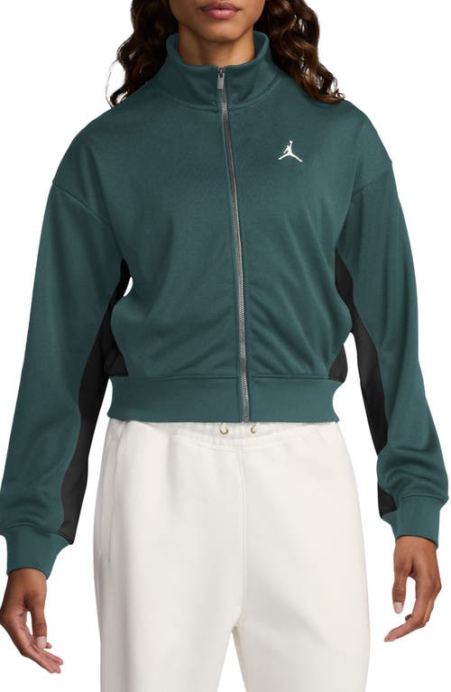 Shop Jordan Core Knit Jacket In Oxidized Green/black/white