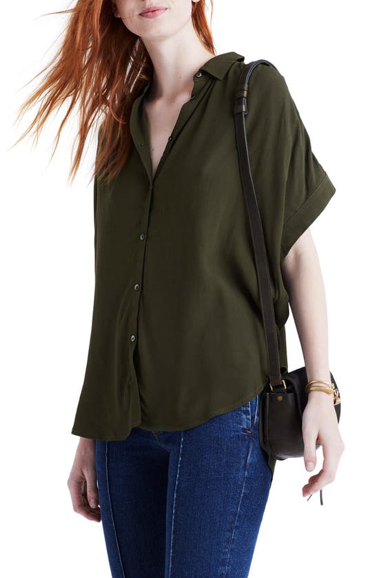 Madewell Central Drapey Shirt In Kale