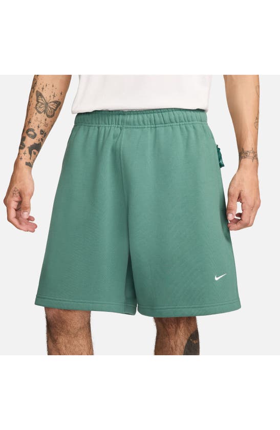 Shop Nike Solo Swoosh Fleece Sweat Shorts In Bicoastal/white