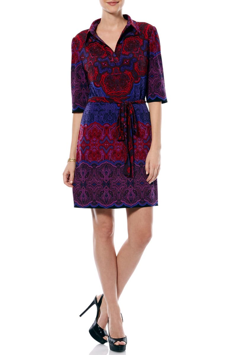 Laundry by Shelli Segal Print Collared Jersey Shirtdress | Nordstrom