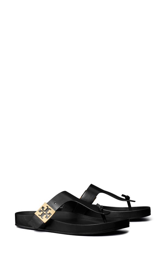 Tory Burch Mellow Thong Sandal In Perfect Black / Perfect Black