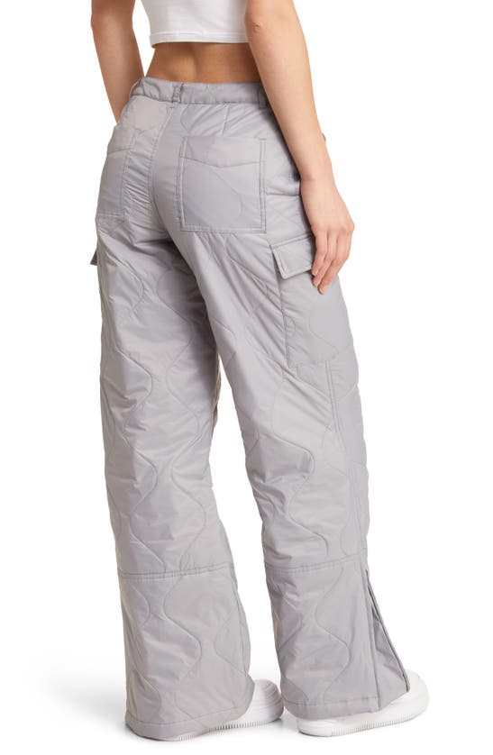 Coney Island Picnic Alpine Slopes Quilted Wide Leg Cargo Pants In Sleet