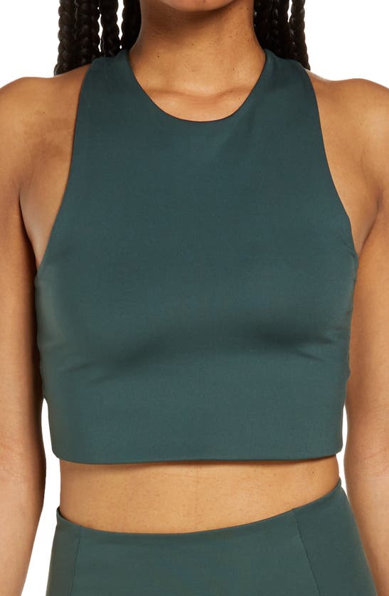 Girlfriend Collective Dylan Crop Bra Moss In Moss