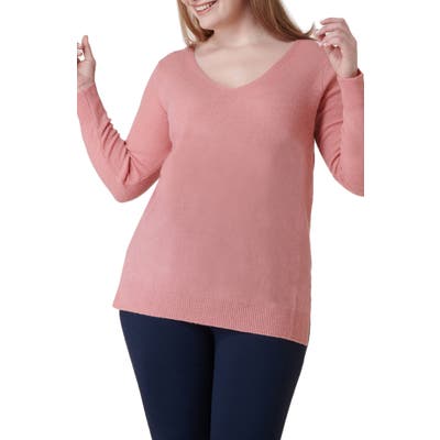 Plus Size Maree Pour Toi Wool & Cashmere Sweater, Pink