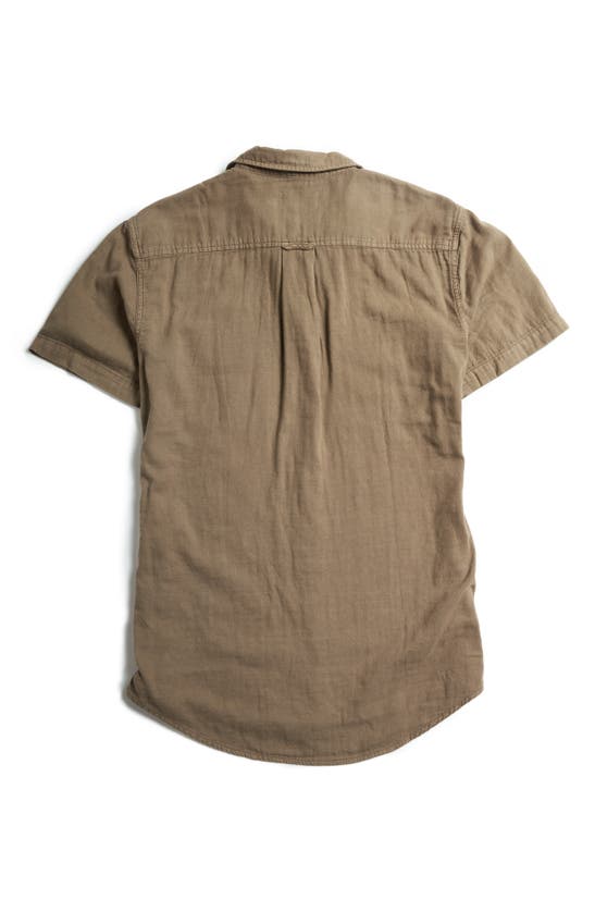 Rowan Leeds Double Weave Button-up Shirt In Umber