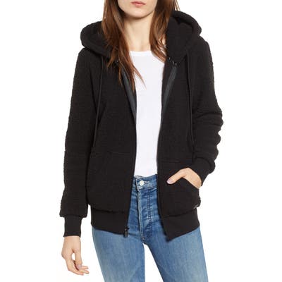 Marc New York Teddy Fleece Zip Jacket, Black