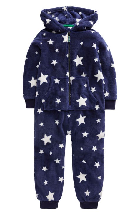 Kids' Star Print Hooded Fleece Romper (Baby, Toddler & Little Kid)