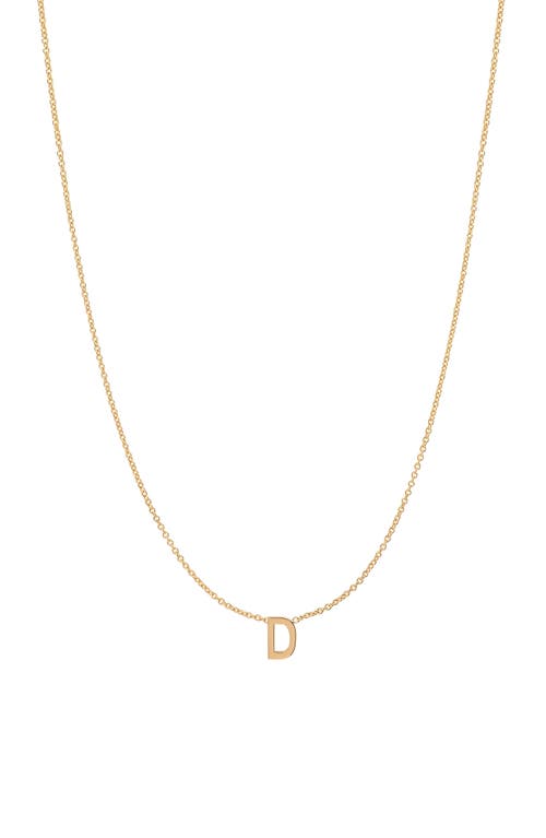 Initial Pendant Necklace in 14K Yellow Gold-D