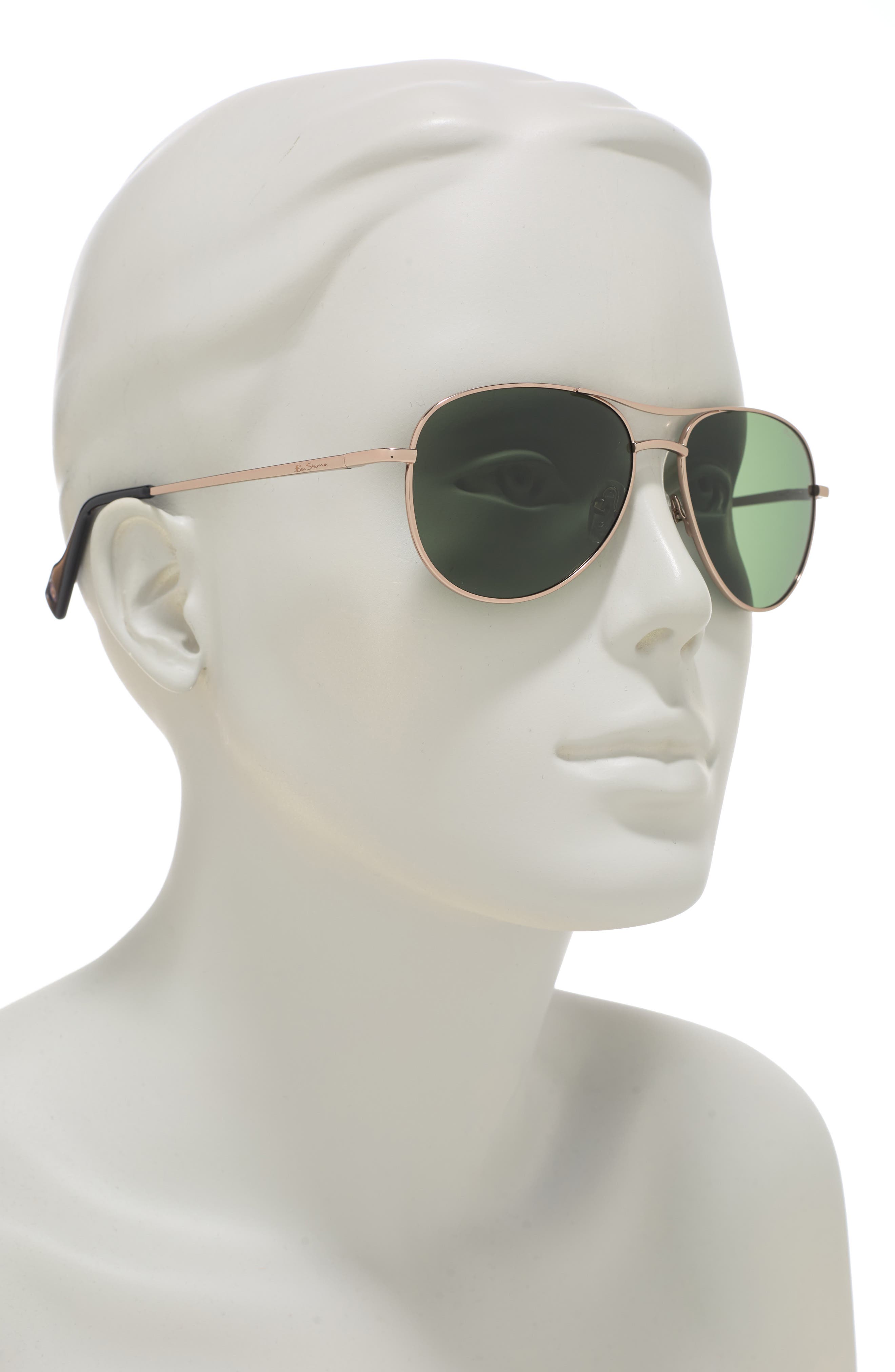 Ben Sherman Leo 56mm Aviator Sunglasses In Gold