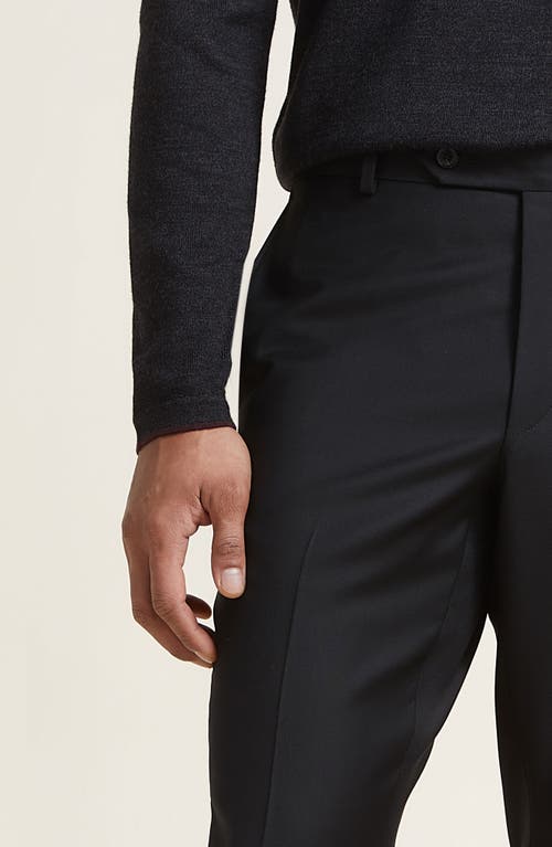 Shop Samuelsohn Black 110s Serge Wool Pants