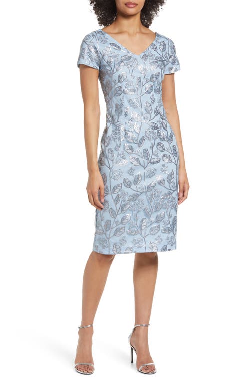 JS Collections Shay Sequin Cocktail Dress in Lt. Blue