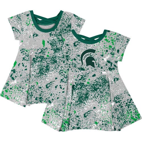 Girls Infant Colosseum Gray Michigan State Spartans Sweet Pea Dress