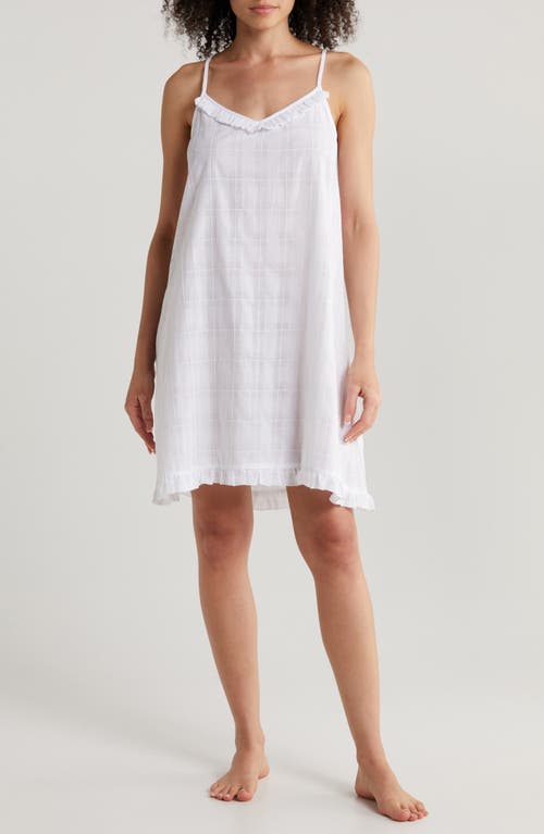 Ivy Ruffle Cotton Short Nightgown in White