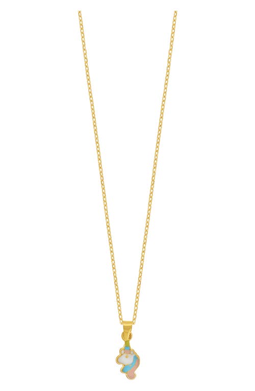 Bony Levy Kids' 14K Gold Enamel Unicorn Pendant Necklace in 14K Yellow Gold at Nordstrom, Size 15