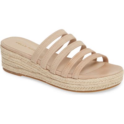 Pelle Moda Selby Strappy Platform Slide Sandal, Beige