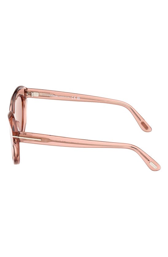Tom Ford Toni 55mm Oval Sunglasses In Shiny Light Rose / Pink Silver