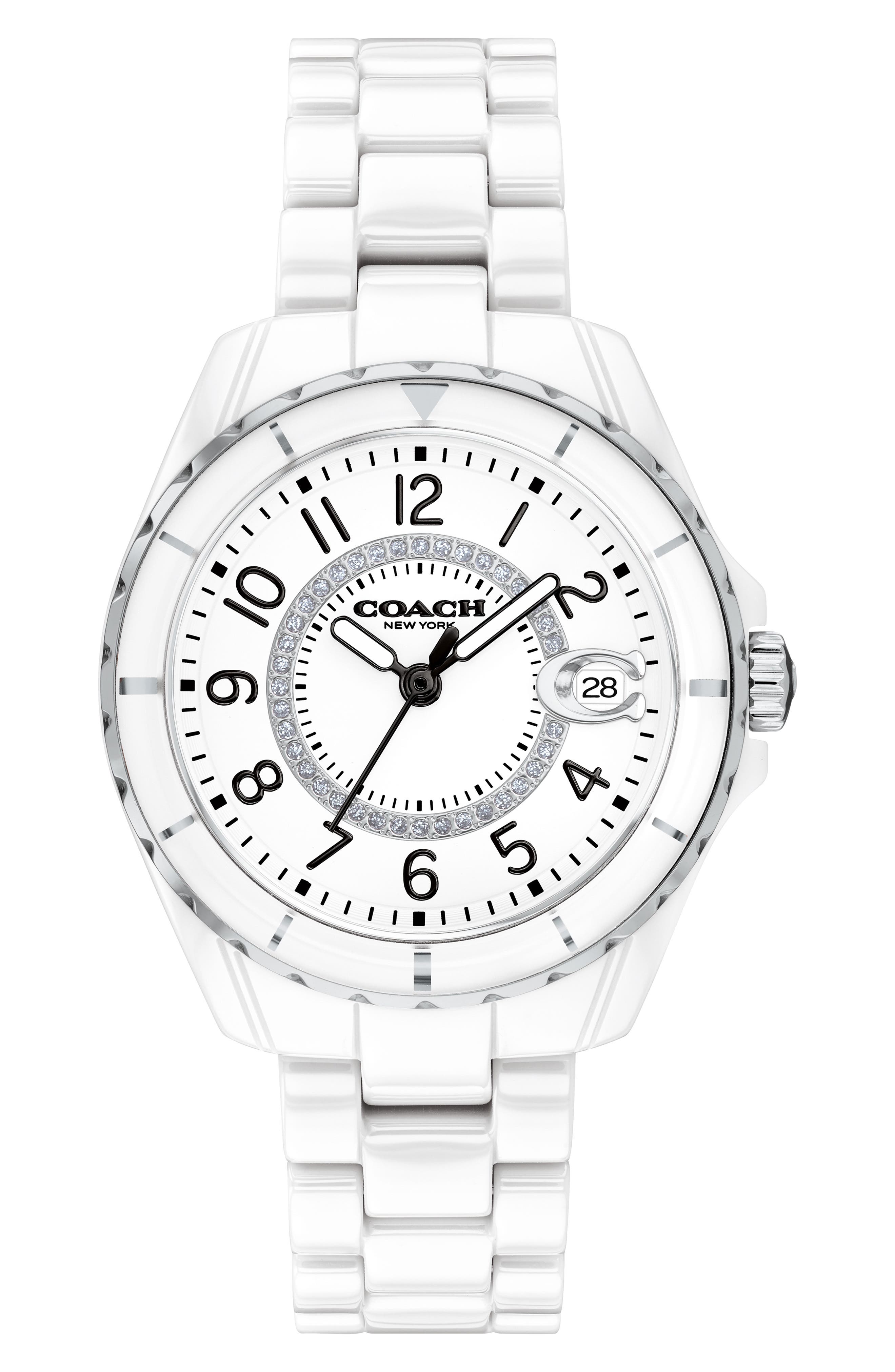 white ceramic women's watch