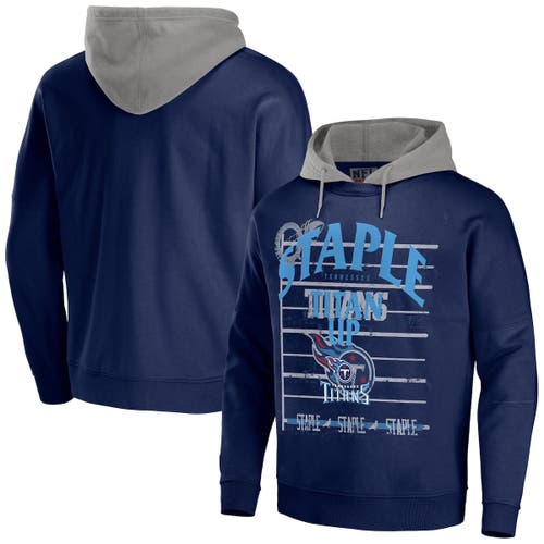 STAPLE Men's NFL x Navy Tennessee Titans Throwback Vintage Wash Pullover Hoodie