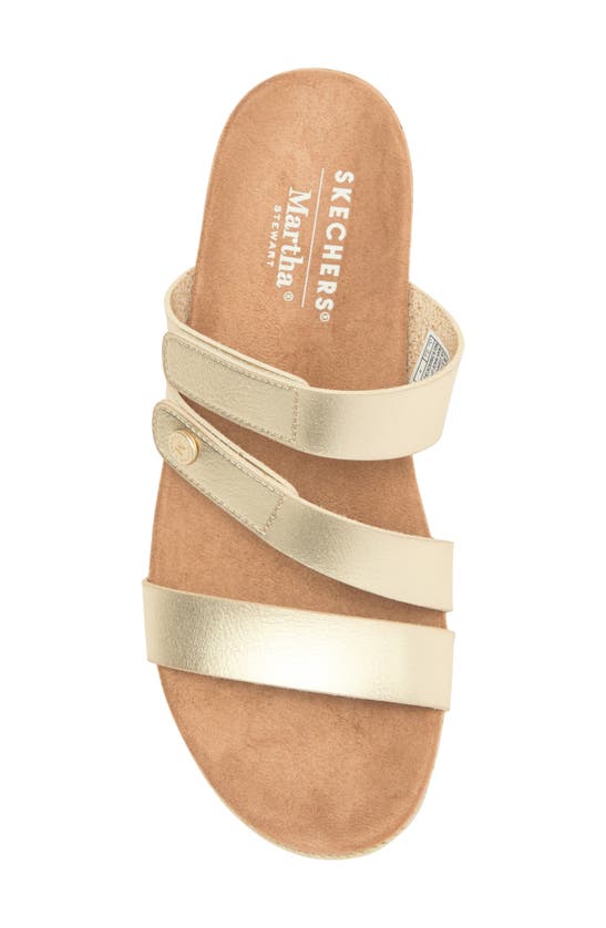 Shop Skechers X Martha Stewart Breezie Wedge Slide Sandal In Gold