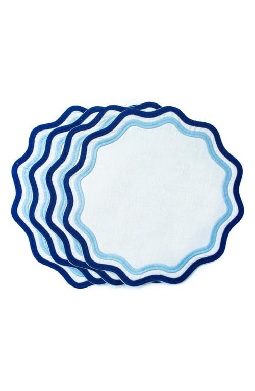 Misette 4-piece Linen Place Mat Set In Light Blue